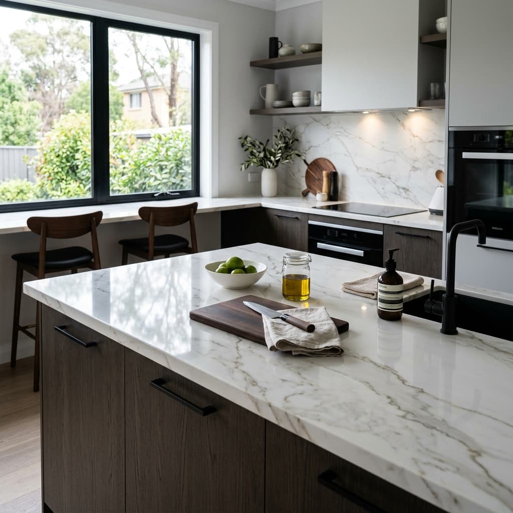 Marble resin epoxy kitchen benchtop